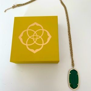 Classic Kendra Scott Rayne Necklace in Green without the tassel